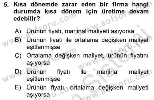 Spor Ekonomisi Dersi 2022 - 2023 Yılı Yaz Okulu Sınav Soruları 5. Soru
