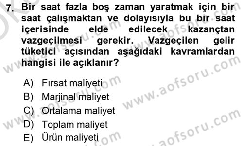 Spor Ekonomisi Dersi Yaz Okulu Sınavı Deneme Sınav Soruları 7. Soru