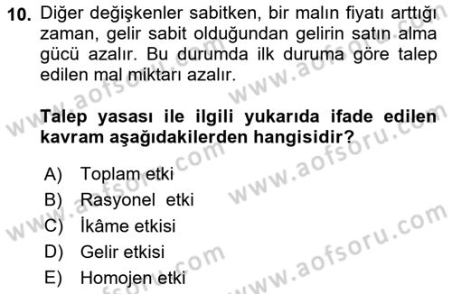 Spor Ekonomisi Dersi 2023 - 2024 Yılı (Vize) Ara Sınavı 10. Soru