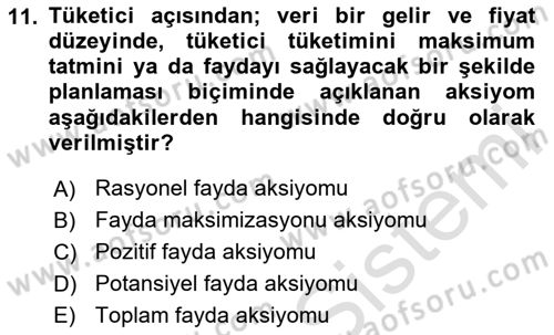 Spor Ekonomisi Dersi 2023 - 2024 Yılı (Vize) Ara Sınavı 11. Soru