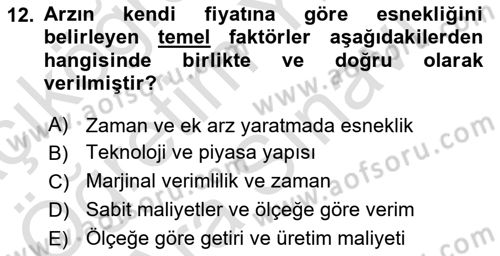 Spor Ekonomisi Dersi 2023 - 2024 Yılı (Vize) Ara Sınavı 12. Soru