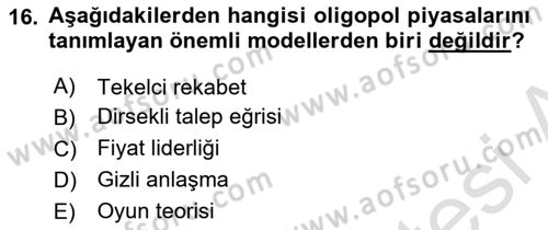 Spor Ekonomisi Dersi 2023 - 2024 Yılı (Vize) Ara Sınavı 16. Soru