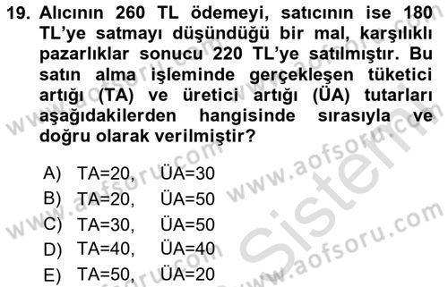 Spor Ekonomisi Dersi 2023 - 2024 Yılı (Vize) Ara Sınavı 19. Soru