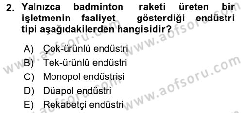 Spor Ekonomisi Dersi 2023 - 2024 Yılı (Vize) Ara Sınavı 2. Soru