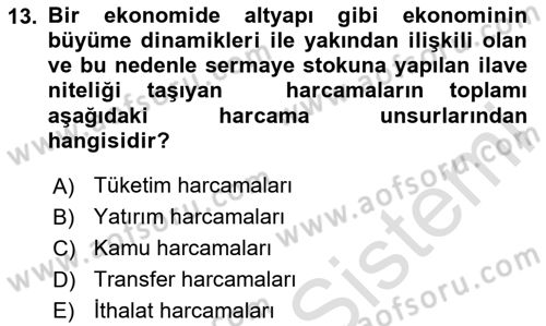 Spor Ekonomisi Dersi 2023 - 2024 Yılı (Final) Dönem Sonu Sınavı 13. Soru