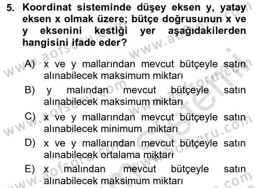 Spor Ekonomisi Dersi 2023 - 2024 Yılı (Final) Dönem Sonu Sınavı 5. Soru