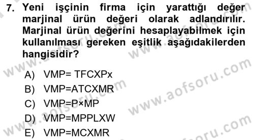 Spor Ekonomisi Dersi 2023 - 2024 Yılı (Final) Dönem Sonu Sınavı 7. Soru