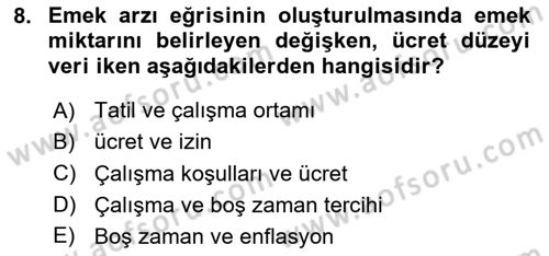 Spor Ekonomisi Dersi 2023 - 2024 Yılı (Final) Dönem Sonu Sınavı 8. Soru