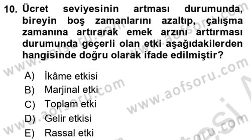 Spor Ekonomisi Dersi Yaz Okulu Sınavı Deneme Sınav Soruları 10. Soru