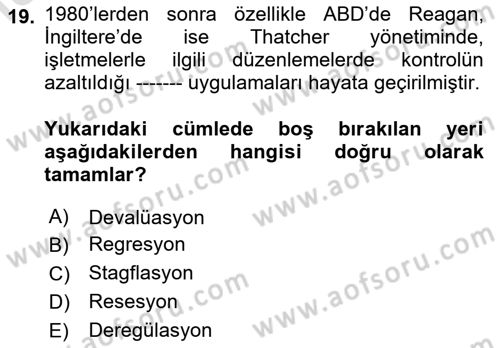 Spor Ekonomisi Dersi Yaz Okulu Sınavı Deneme Sınav Soruları 19. Soru