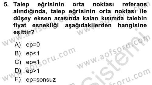 Spor Ekonomisi Dersi 2023 - 2024 Yılı Yaz Okulu Sınav Soruları 5. Soru