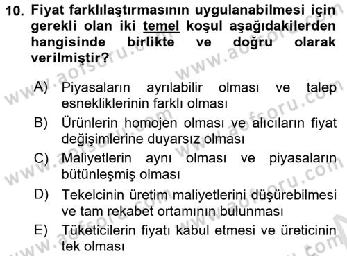 Spor Ekonomisi Dersi 2024 - 2025 Yılı Yaz Okulu Sınav Soruları 10. Soru