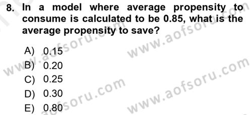 Introduction to Economics 2 Dersi 2017 - 2018 Yılı (Vize) Ara Sınav Soruları 8. Soru