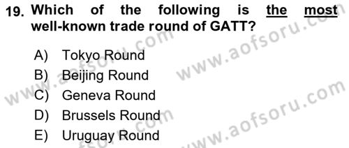 Introduction to Economics 2 Dersi 2017 - 2018 Yılı (Final) Dönem Sonu Sınav Soruları 19. Soru