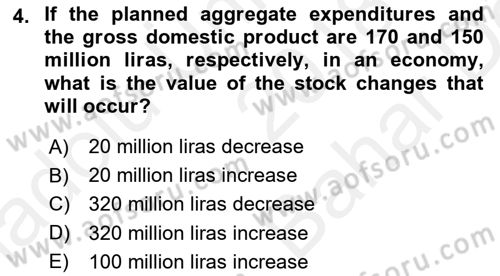 Introduction to Economics 2 Dersi 2018 - 2019 Yılı (Vize) Ara Sınavı 4. Soru