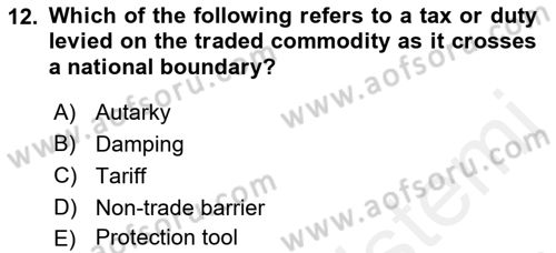 Introduction to Economics 2 Dersi 2018 - 2019 Yılı (Final) Dönem Sonu Sınav Soruları 12. Soru