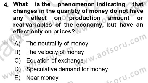 Introduction to Economics 2 Dersi 2020 - 2021 Yılı Yaz Okulu Sınav Soruları 4. Soru