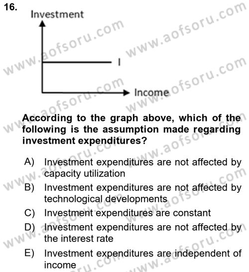 Introduction to Economics 2 Dersi 2021 - 2022 Yılı Yaz Okulu Sınav Soruları 16. Soru