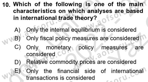 Introduction to Economics 2 Dersi 2022 - 2023 Yılı Yaz Okulu Sınav Soruları 10. Soru