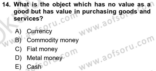 Introduction to Economics 2 Dersi 2022 - 2023 Yılı Yaz Okulu Sınav Soruları 14. Soru