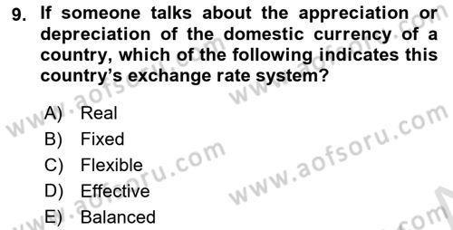 Introduction to Economics 2 Dersi 2022 - 2023 Yılı Yaz Okulu Sınav Soruları 9. Soru