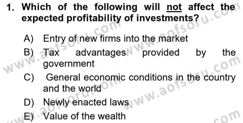 Introduction to Economics 2 Dersi 2023 - 2024 Yılı (Vize) Ara Sınav Soruları 1. Soru
