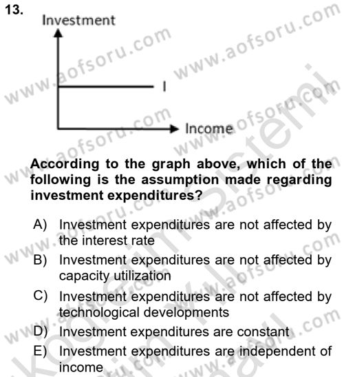 Introduction to Economics 2 Dersi 2023 - 2024 Yılı (Vize) Ara Sınav Soruları 13. Soru