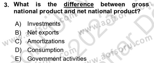 Introduction to Economics 2 Dersi 2023 - 2024 Yılı (Vize) Ara Sınav Soruları 3. Soru