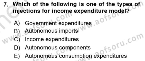 Introduction to Economics 2 Dersi 2023 - 2024 Yılı (Vize) Ara Sınav Soruları 7. Soru
