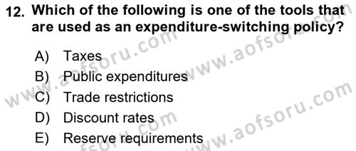Introduction to Economics 2 Dersi 2023 - 2024 Yılı (Final) Dönem Sonu Sınav Soruları 12. Soru