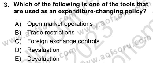 Introduction to Economics 2 Dersi 2023 - 2024 Yılı (Final) Dönem Sonu Sınav Soruları 3. Soru