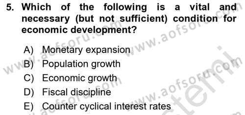 Introduction to Economics 2 Dersi 2023 - 2024 Yılı (Final) Dönem Sonu Sınav Soruları 5. Soru