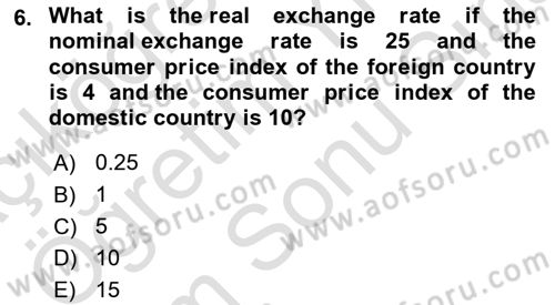 Introduction to Economics 2 Dersi 2023 - 2024 Yılı (Final) Dönem Sonu Sınav Soruları 6. Soru