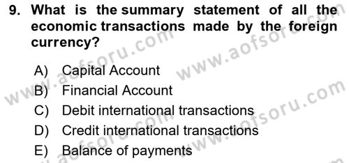 Introduction to Economics 2 Dersi 2023 - 2024 Yılı (Final) Dönem Sonu Sınav Soruları 9. Soru