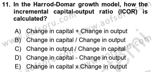Introduction to Economics 2 Dersi 2023 - 2024 Yılı Yaz Okulu Sınav Soruları 11. Soru