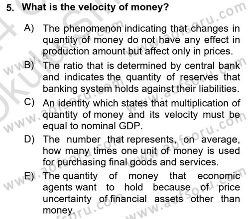 Introduction to Economics 2 Dersi 2023 - 2024 Yılı Yaz Okulu Sınav Soruları 5. Soru
