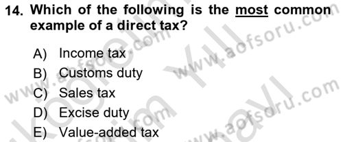 Introduction to Economics 2 Dersi 2024 - 2025 Yılı (Vize) Ara Sınav Soruları 14. Soru