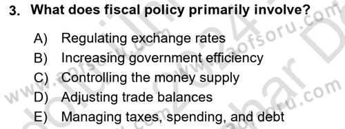 Introduction to Economics 2 Dersi 2024 - 2025 Yılı (Vize) Ara Sınav Soruları 3. Soru