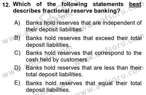 Introduction to Economics 2 Dersi 2024 - 2025 Yılı (Final) Dönem Sonu Sınav Soruları 12. Soru