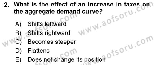 Introduction to Economics 2 Dersi 2024 - 2025 Yılı (Final) Dönem Sonu Sınav Soruları 2. Soru
