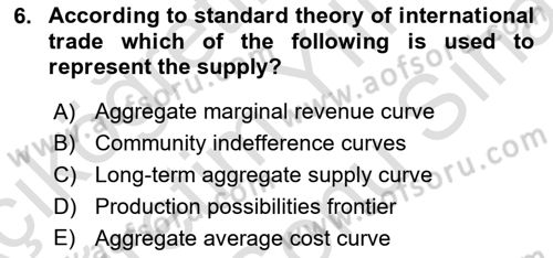 Introduction to Economics 2 Dersi 2024 - 2025 Yılı (Final) Dönem Sonu Sınav Soruları 6. Soru