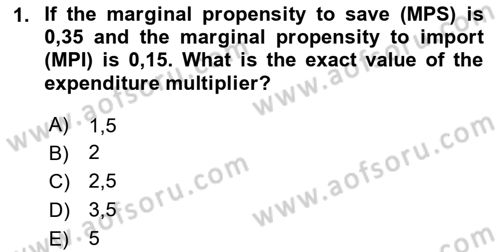 Introduction to Economics 2 Dersi 2025 - 2026 Yılı (Vize) Ara Sınav Soruları 1. Soru