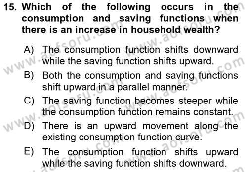 Introduction to Economics 2 Dersi 2025 - 2026 Yılı (Vize) Ara Sınav Soruları 15. Soru