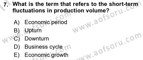 Introduction to Economics 2 Dersi 2025 - 2026 Yılı (Vize) Ara Sınav Soruları 7. Soru