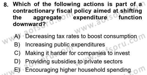 Introduction to Economics 2 Dersi 2025 - 2026 Yılı (Vize) Ara Sınav Soruları 8. Soru