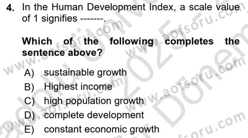 Introduction to Economics 2 Dersi 2025 - 2026 Yılı (Final) Dönem Sonu Sınav Soruları 4. Soru