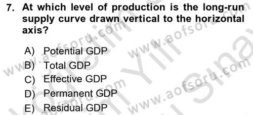Introduction to Economics 2 Dersi 2025 - 2026 Yılı (Final) Dönem Sonu Sınav Soruları 7. Soru