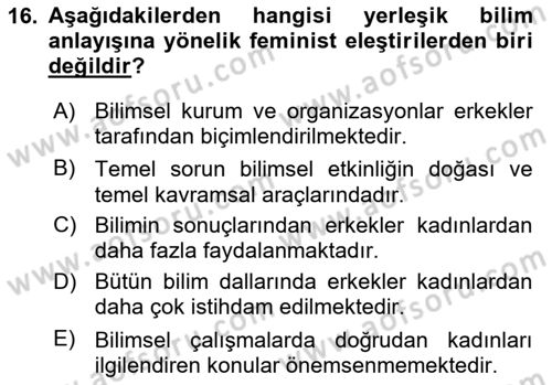 Ekonomi Sosyolojisi Dersi 2023 - 2024 Yılı (Vize) Ara Sınav Soruları 16. Soru