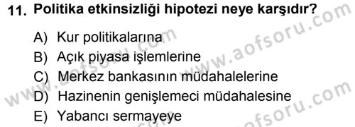 İktisadi Düşünceler Tarihi Dersi 2012 - 2013 Yılı (Final) Dönem Sonu Sınav Soruları 11. Soru