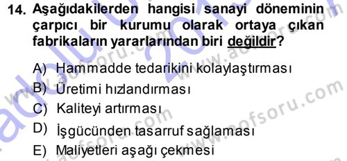 İktisadi Düşünceler Tarihi Dersi Ara Sınavı Deneme Sınav Soruları 14. Soru